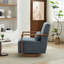 Fauteuil d'appoint pivotant moderne 30,3 po Roomfitters, accoudoirs en bois massif à structure ouverte et rotation à 360 °, bleu pâle-1867529074