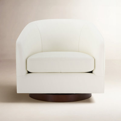 Bennett Genuine Leather Swivel Barrel Chair