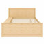 Lit plateforme simple en bois avec lit gigogne escamotable, tablettes de rangement-1799201908-1799201914