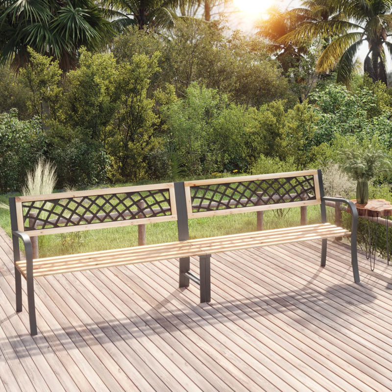 Banc de jardin en acier, H 30,8 po x l 238 po x P 95,2 po