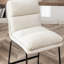 Tabouret rembourré de 26 po de hauteur comptoir, de 2, blanc vanille, similicuir et mélange pour une sensation luxueuse, dossier confortable à base de traîneau, noir mat moderne