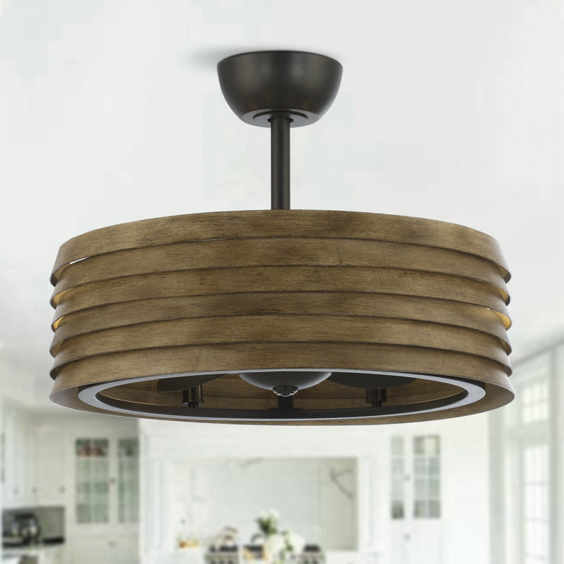 Ventilateur de plafond 24,4 po avec ensemble d'éclairage Schmier, Noir / brun