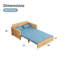 Canapé-lit double convertible 48 po avec rangement, canapé-lit modulaire avec méridienne réversible, canapé-lit en bois 3 en 1 pour salon, appartement, chambre à coucher, bureau-1317894858-1317894860