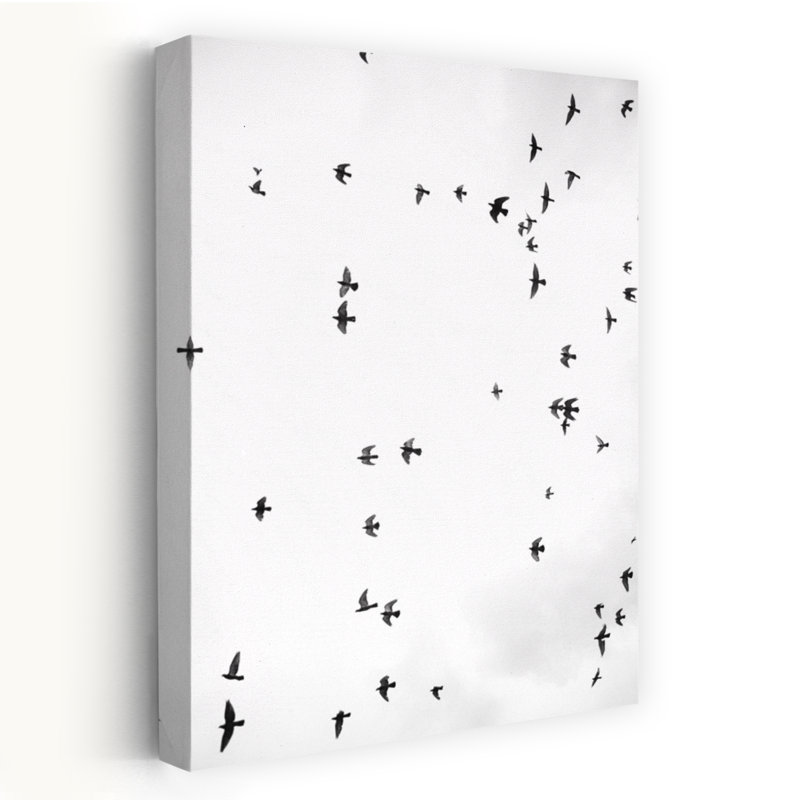 Art contemporain abstrait, minimaliste, oiseau, mouche, nature, faune, H 24 po x l 16 po