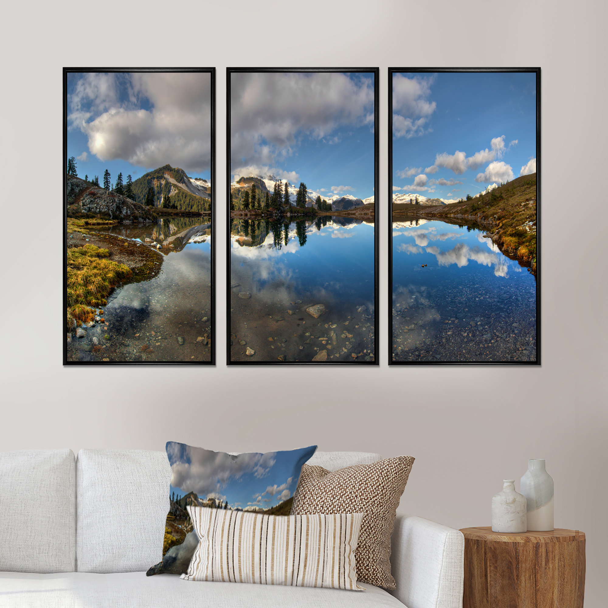 Millwood Pines Mountain Lake Surrounded By Trees - Landscape Framed ...