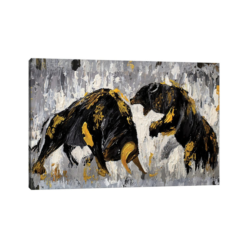 Bull contre ours Stock Market - Giclée sur toile tendue avec châssis, H 32 po x l 48 po