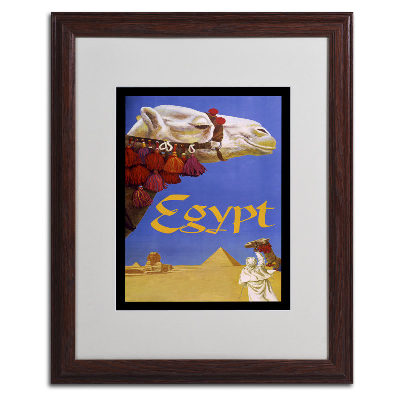 Affiche rétro sur toile encadrée pomme « égypte », H 20 po x l 16 po x P 0,5 po, Brun