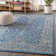 Haupt Vine and Border Textured Weave Navy/Gray Indoor/Outdoor Rug