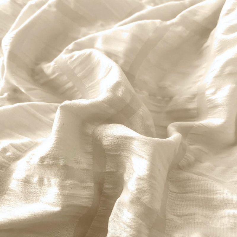 Checked Pattern Reversible Bedding Duvet Cover Solid Colour, Beige, King Duvet Cover + 2 Standard Pillowcases