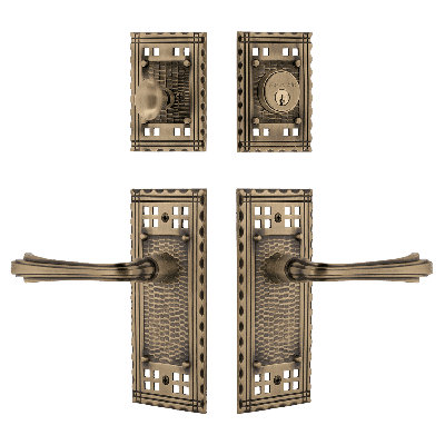 Nostalgic Warehouse Craftsman Entry Set with Fleur Lever