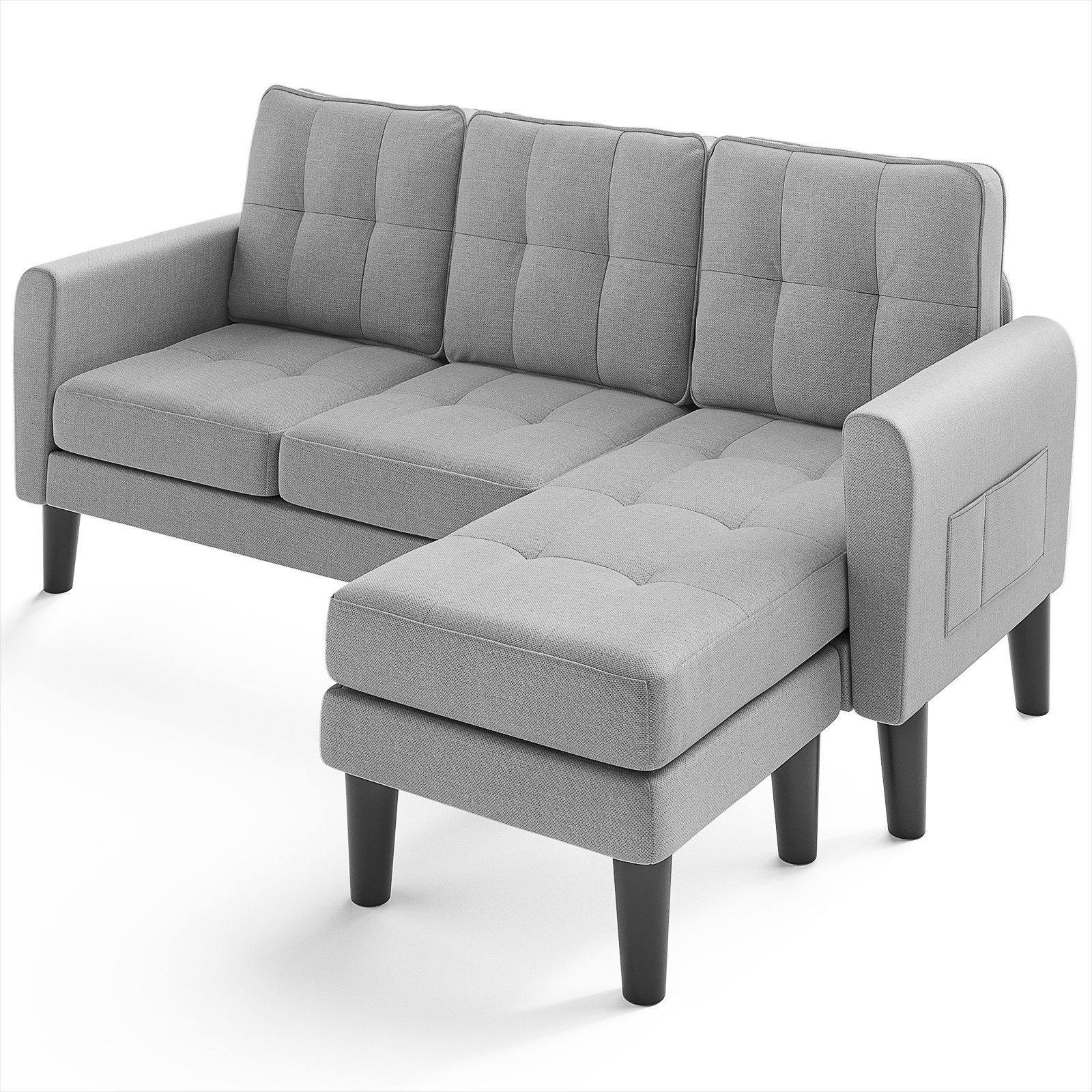 Aiho Convertible Sectional Sofa Couch, 3 Seat Couch Sectional L-Shaped ...