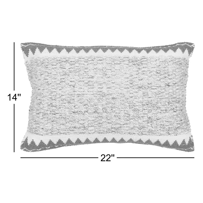 Doralia Embroidered Throw Pillow, Down, Gray