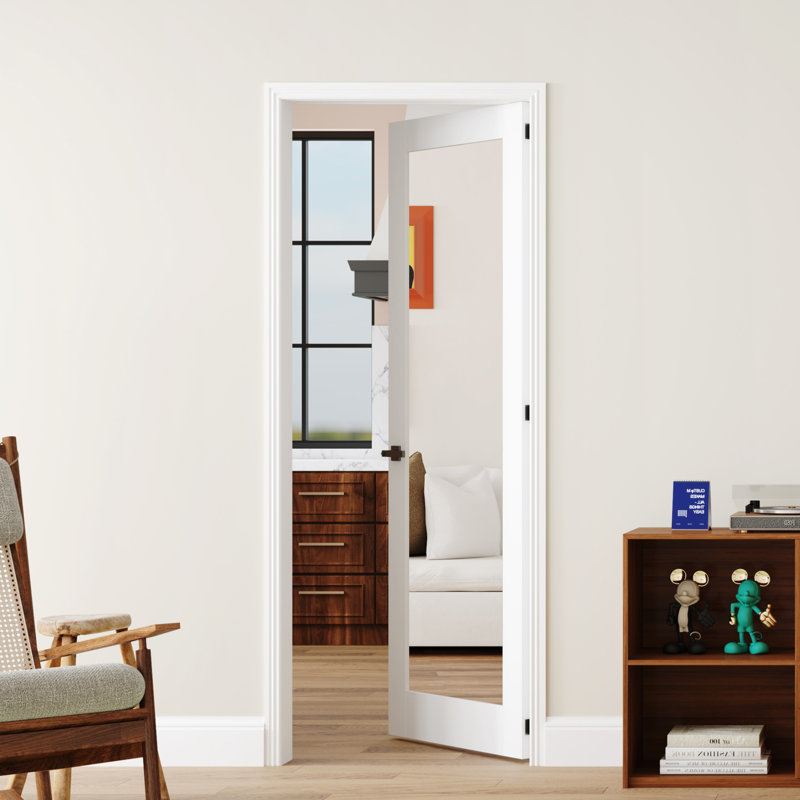 Intérieur 1 panneau de porte en miroir avec porte à garde-manger avec panneau à noyau solide, 28 po x 80 po, Oui