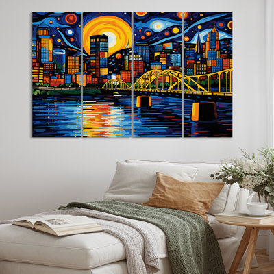 Shurtz - Pittsburgh Wall Art Living Room - 4 panneaux