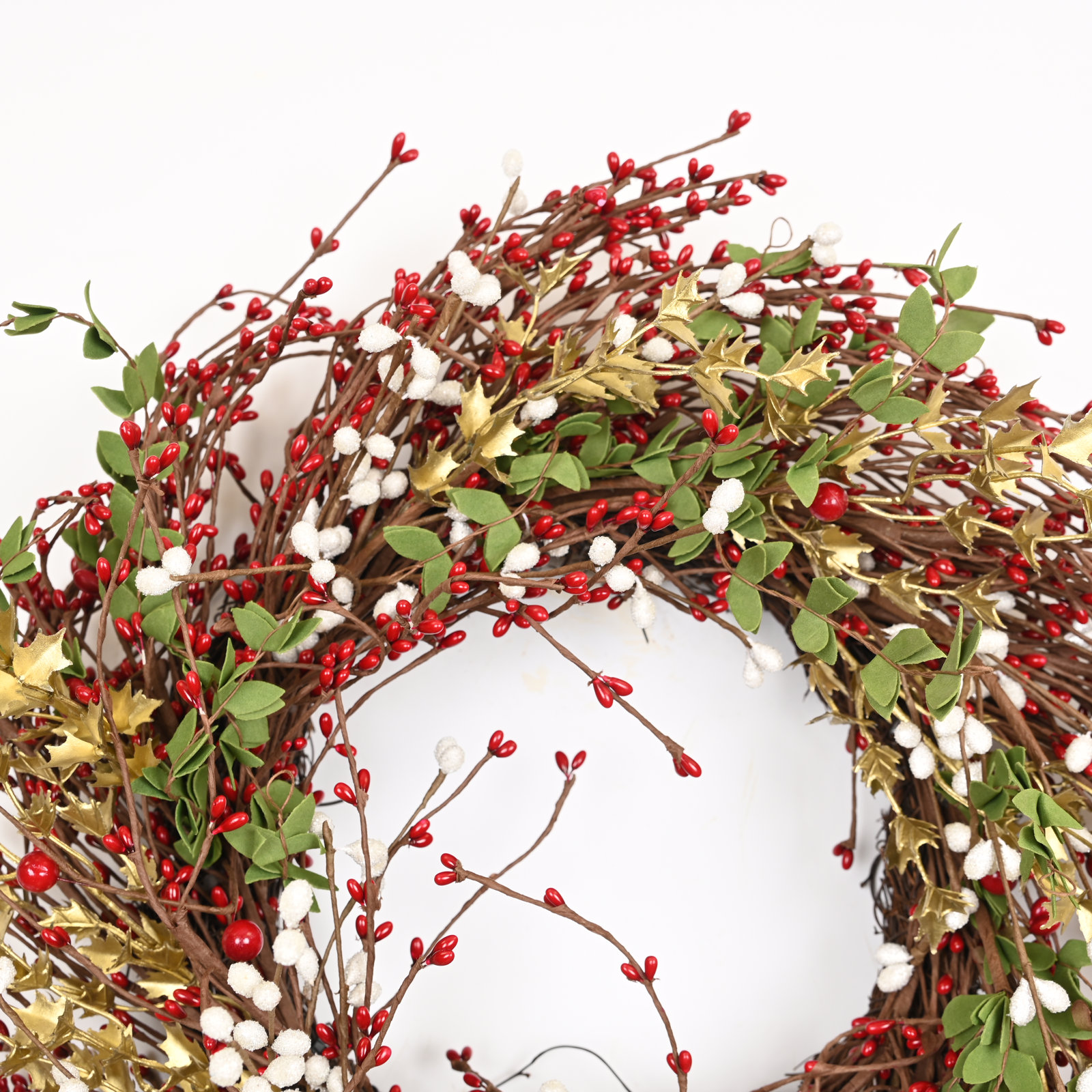 Handcrafted Eucalyptus Berry Christmas Wreath, 24" W x 24" H x 5" D