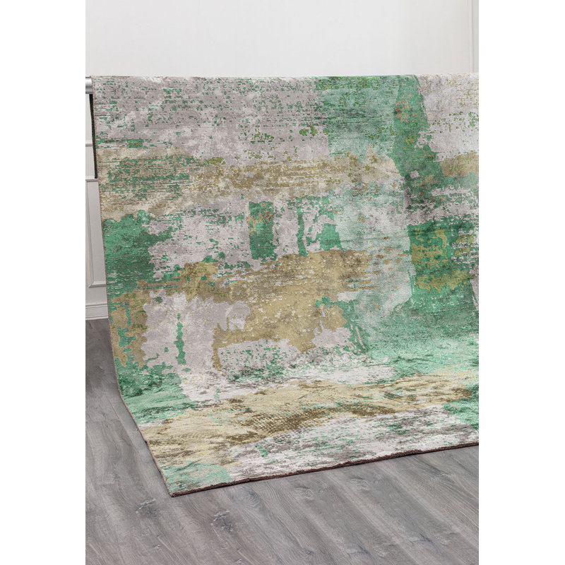 Alphonsa Abstract Hand Loom Indoor / Outdoor Area Rug, Rectangle 5'3" x 7'6"