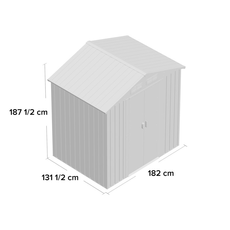 Brian 4ft. x 6ft. Apex Metal Shed