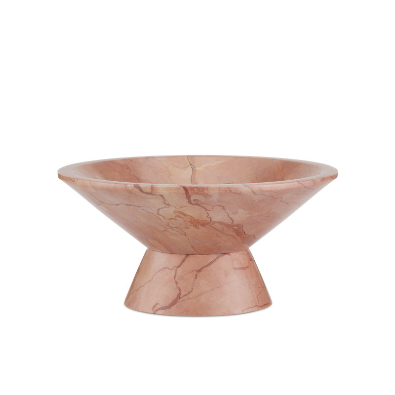 Lubo Handmade Marble Decorative Bowl, Rosa, 6" H x 13" W x 13" D