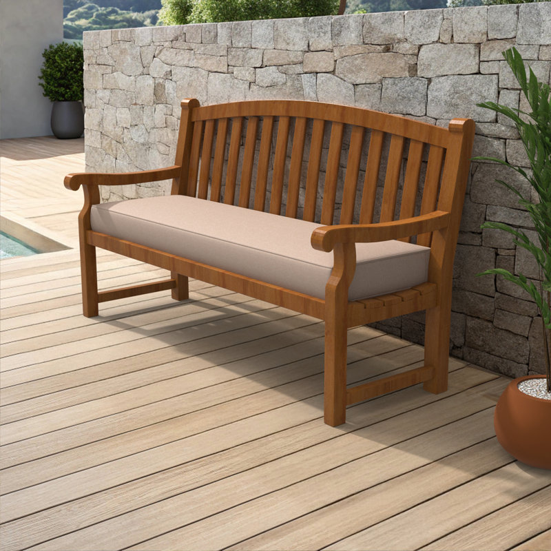 52 Inch Outdoor Bench Cushion, 5" High Density Foam, Beige