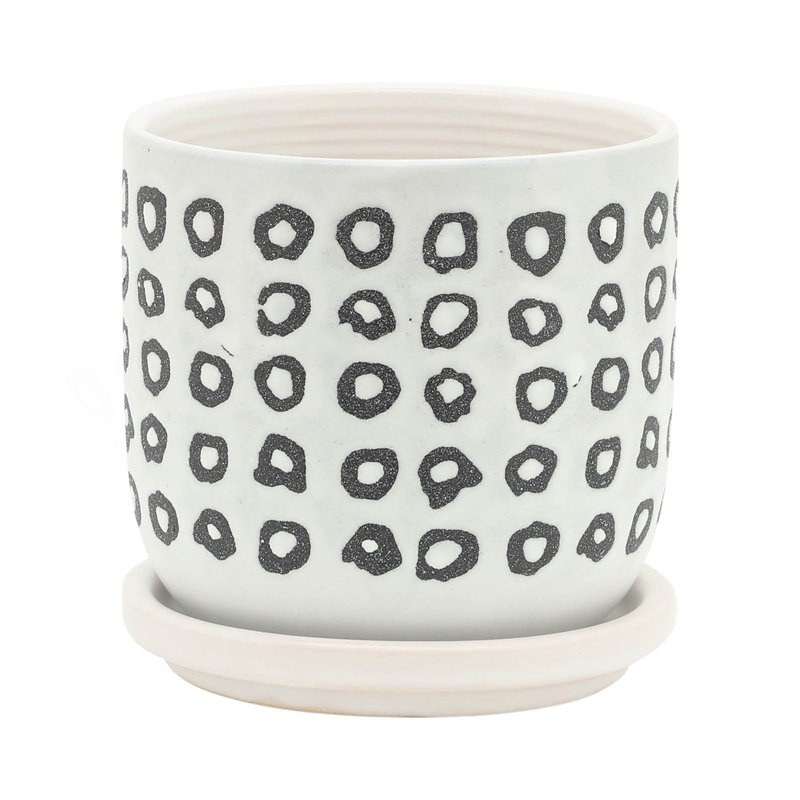 S / 2 5/6 po Aztec avec soucoupe, noir
