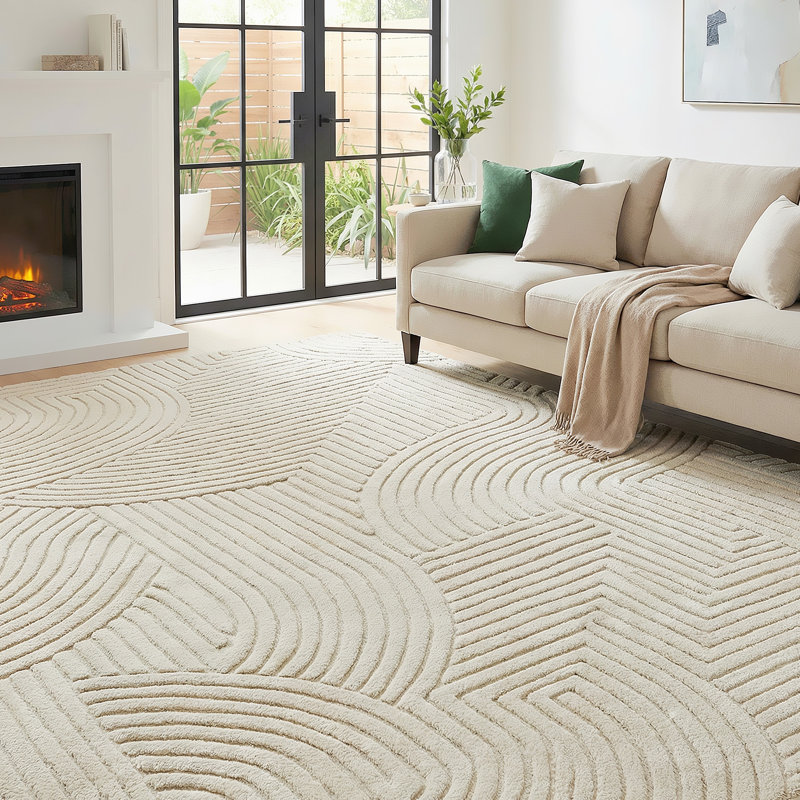Solid Colour Jacquard Area Rug, Square 200 cm