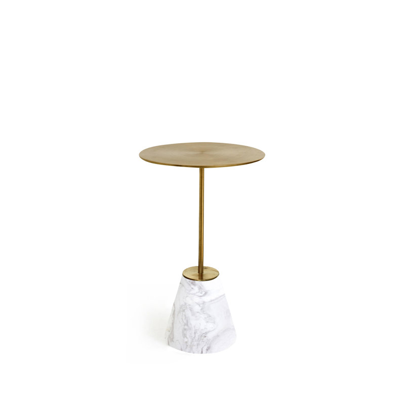 Bund End Table, Black Marble, Small