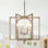 Lustre à 6 lumières de 15,7 po de style géométrique industriel, luminaire suspendu de style campagnard pour entrée, couloir