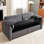Canapé-lit futon de 79,13 pouces, velours côtelé gris confortable, structure en métal, espace de vie polyvalent, canapé à charge maximale de 450 livres, construction escamotable moderne, style de pièce,