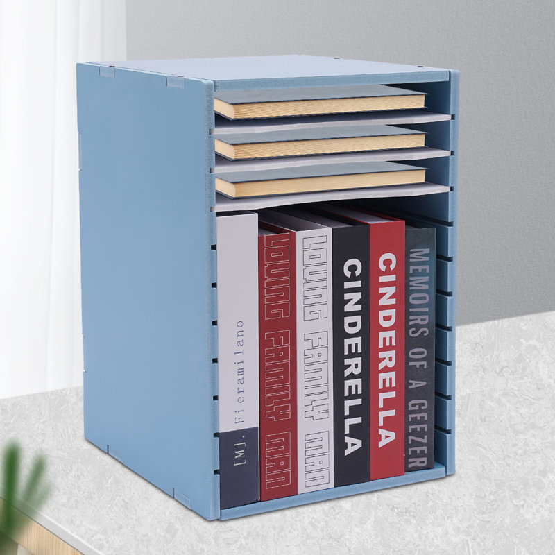 Hyeng 11-grid Adjustable Desktop File Organizer, Blue