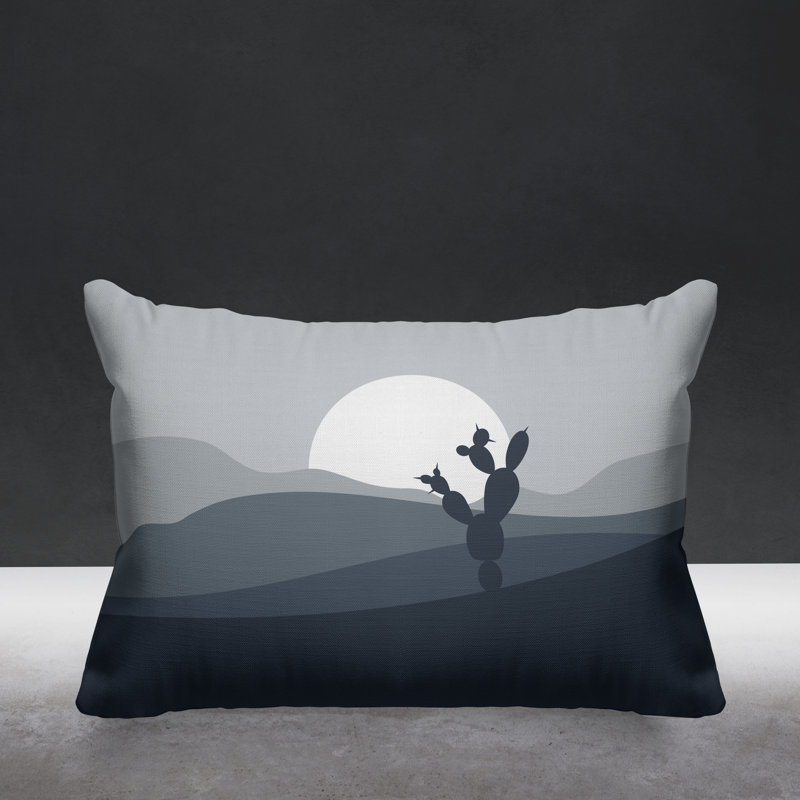 Coussin décoratif intérieur / extérieur Minimalist Desert, gris