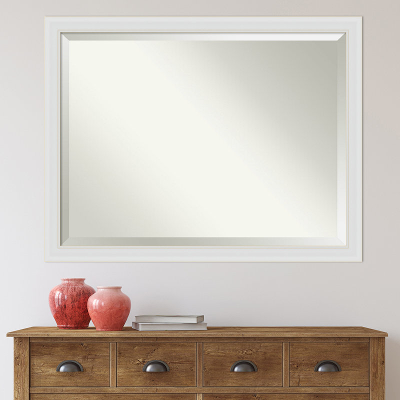 Miroir de salle de bain Kellison, Satin naturel / blanc, 33,88 po x 43,88 po