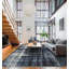 Shibori Hand Knotted Wool Abstract Area Rug in Indigo/Ivory-145540873-145540870