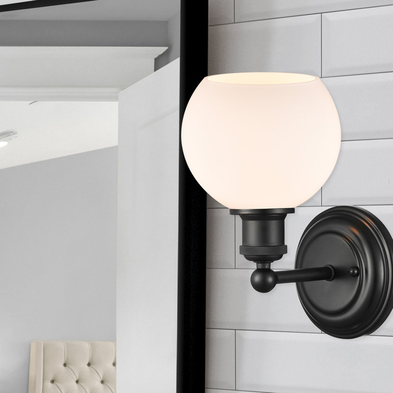 Applique murale à bras 1 lumière Chandlerville, Blanc mat