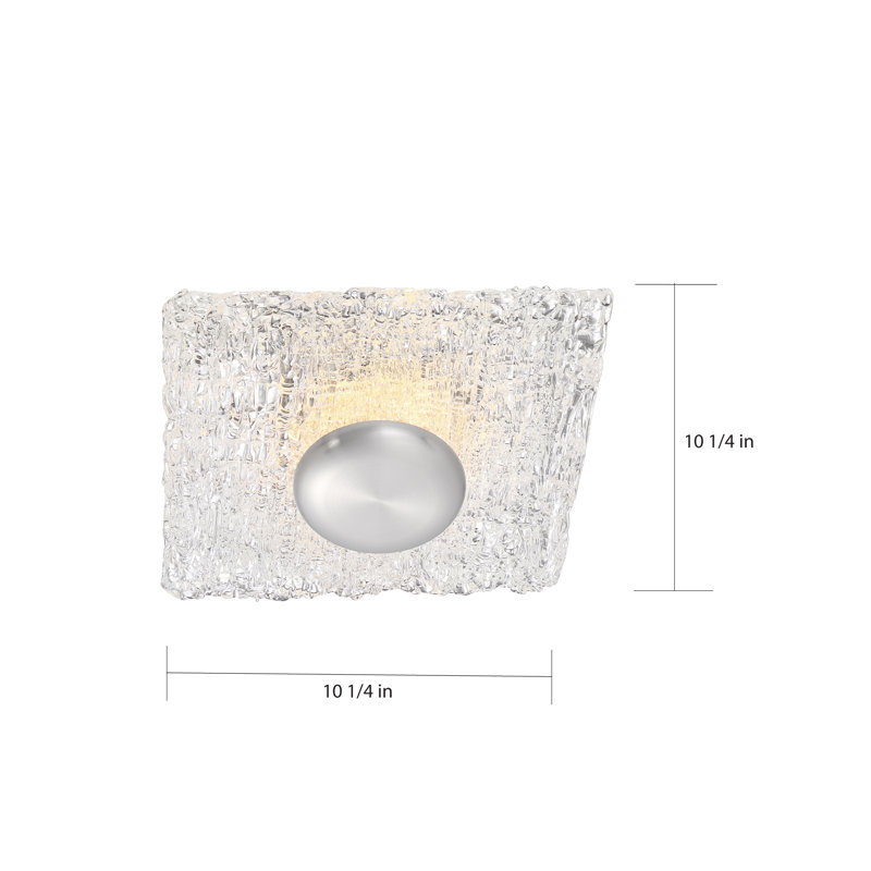 Elyssa Glass LED Flush Mount, Polished Nickel
