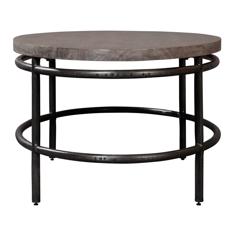 Jaedan Solid Wood Coffee Table, Gray/White Glaze