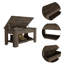 Table de rangement Austin, une tablette de table extensible, quatre pieds, tablette inférieure