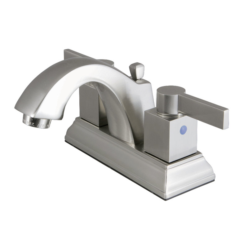 Robinet pour salle de bain avec ensemble de drain central à Meridian, Nickel brossé