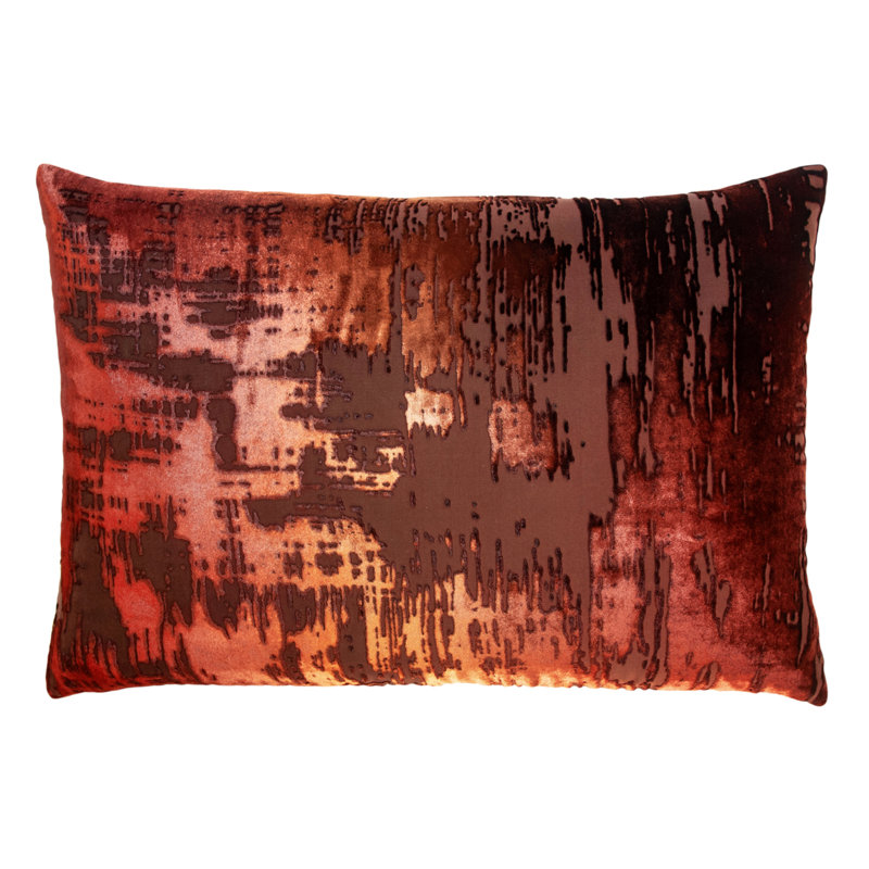 Brush Stroke Lumbar Pillow Cover & Insert, Paprika, 14" H x 20" W