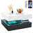 Square LED Coffee Table for Living Room, 2-Tier Centre Table with Plug-in LED Light