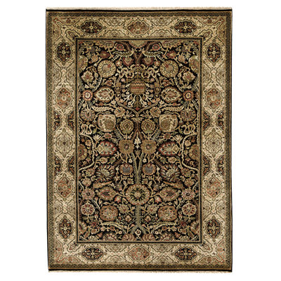 High-Quality Hand-Knotted Black And Gold Area Rug