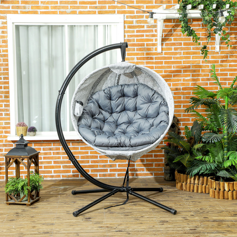 Egg Chair with Stand, Grey