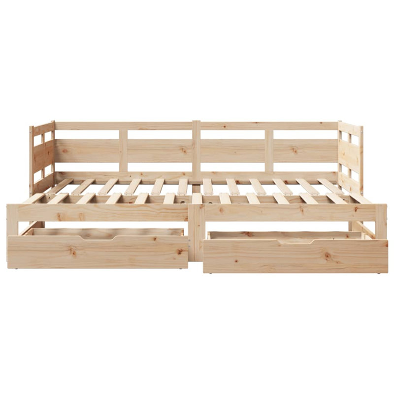Wichita Solid Wood with Trundle, Natural, European Single (90 x 200cm)
