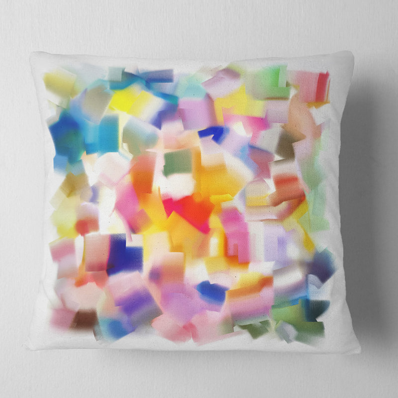 Colorful Stain Design without Grid - Abstract Printed Pillow, 16" x 16", Throw Pillow