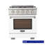 KUCHT Professional 30 po 4,2 pieds cubes Cuisinière au gaz propane et four à convection en blanc avec brûleurs True Simmer-97805566-97805569