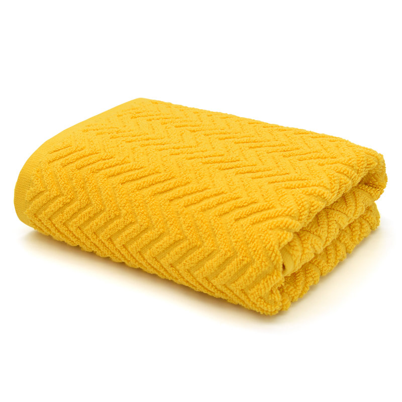 Parmvir Moda Cotton Chevron Hand Towel, Yellow