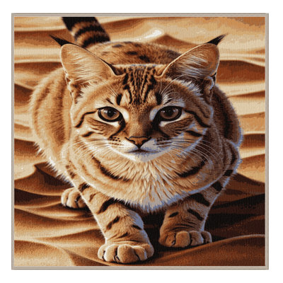 Washable Sand Cat Wildlife Area Rug