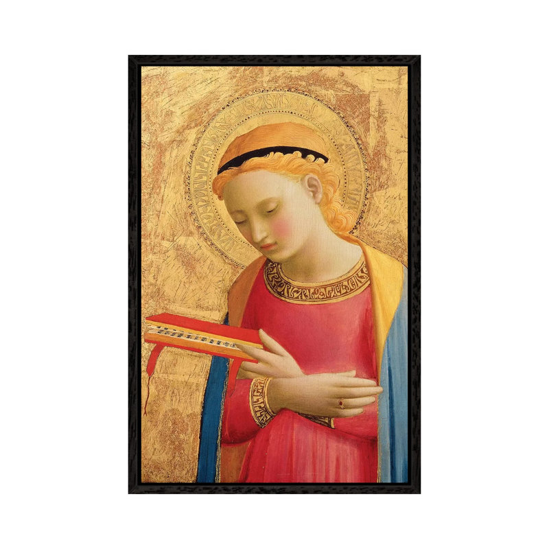 Virgin Annunciate, 1450-55 by Fra Angelico - Painting on Canvas, Black Framed, 66.04cm H x 45.72cm W x 3.81cm D