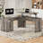 Swapan 56'' Lift Top L-Shaped Desk with Drawers and Power Outlets, Executive Desk-1943343505