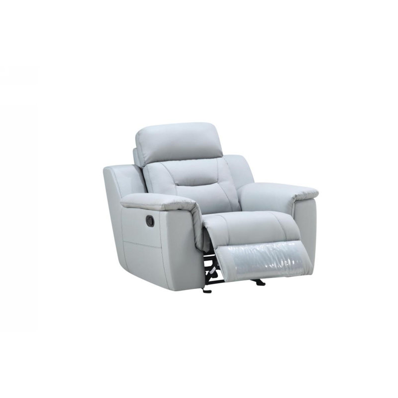 Fauteuil inclinable électrique Hazard, Cuir gris clair assorti