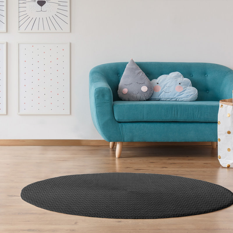 Tapis de zone grise classic art déco, Rond 5 pi